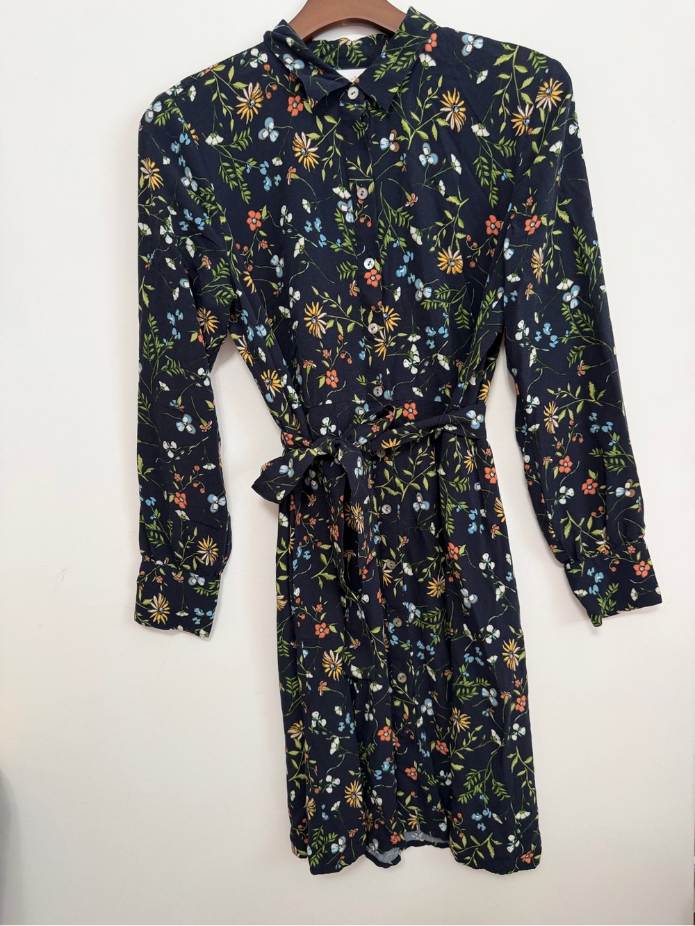 J. Jill Petite Floral Button Front Shirt Dress